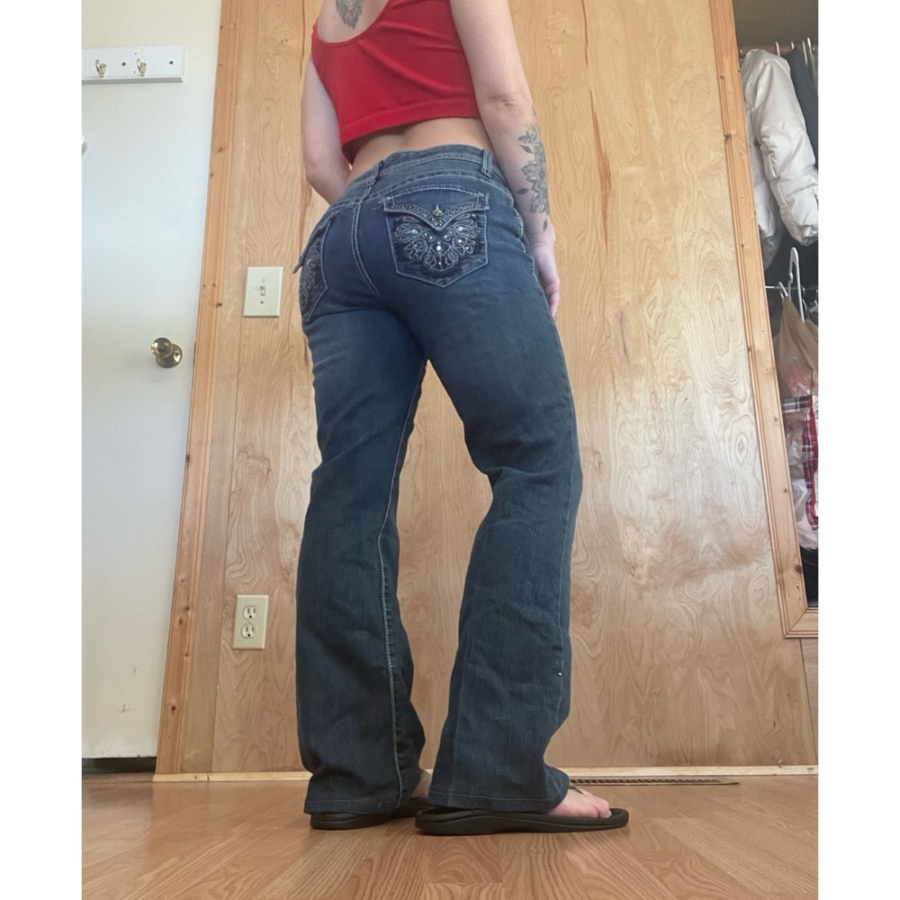 Nine West Dark Blue Embellished Bootcut Jeans